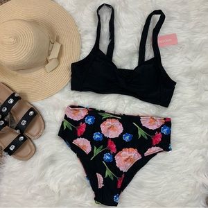 NEW Byoauo 2 Piece High Waist Floral Bikini Set